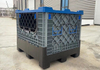 Caja de paletas de plástico resistente plegable con tapa