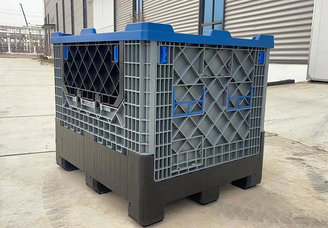 Caja de paletas de plástico resistente plegable con tapa
