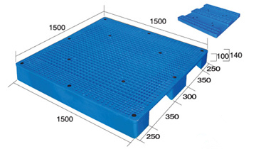 HD3RGNS1515A Plataformas plásticas reutilizables de la carretilla elevadora del perfil bajo del cuadrado del HDPE