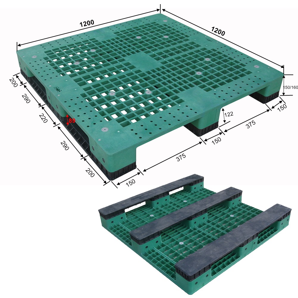 1200 x 1200 зеленых пластиковых поддонов для напитков FDA для автоматизации