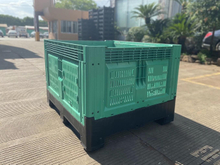 Contenedores de almacenamiento de paletas de plástico plegables para frutas y verduras