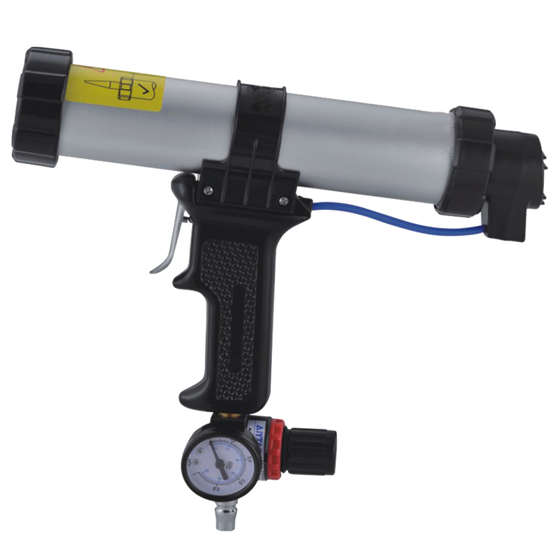 310ml cartridge airpowered silicone gun with gauge to control the air pressure precisely(BC-1407-310C)