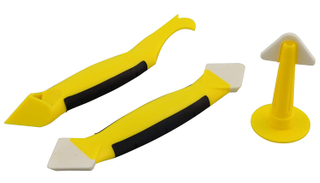 3 Pieces Caulking Tool Kit,Yellow Silicone Sealant Finishing and Replace Removal Tool with a Caulk Nozzle