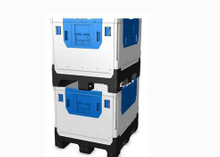 Caja de paletas de plástico liso plegable para transporte y almacenamiento