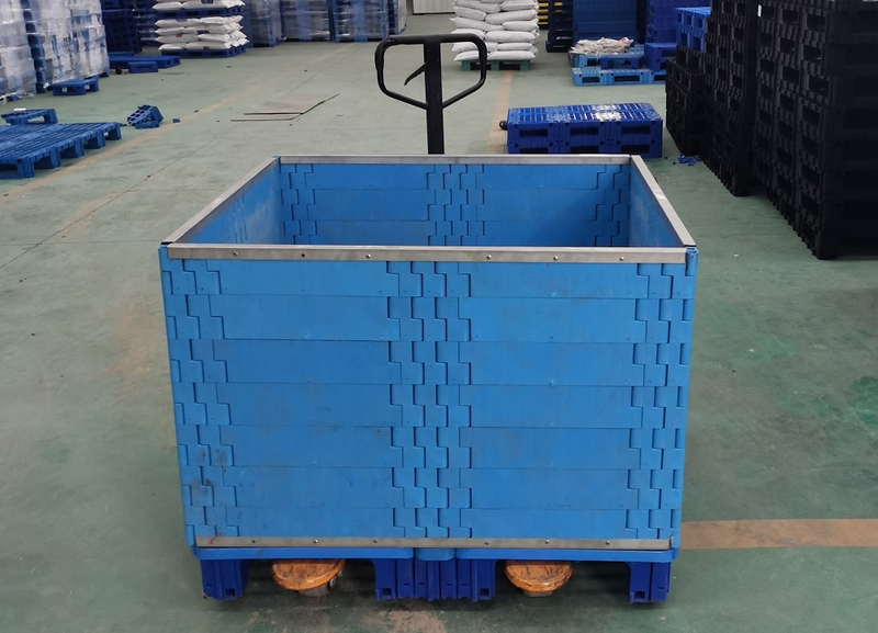 Caja de paletas de plástico plegable de alta resistencia HDPE