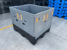 Caja de paletas de plástico plegable, cubierta rígida industrial, cerrada