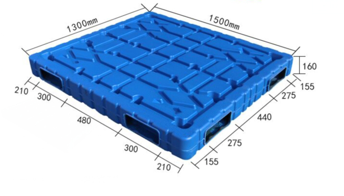 Plataformas de plástico moldeadas por soplado HDPE reversibles, apilables y resistentes