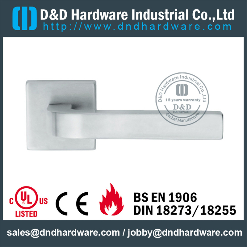 Manija de acero inoxidable 304 Interior Designer Solid Palanca para puertas contra incendios-DDSH203