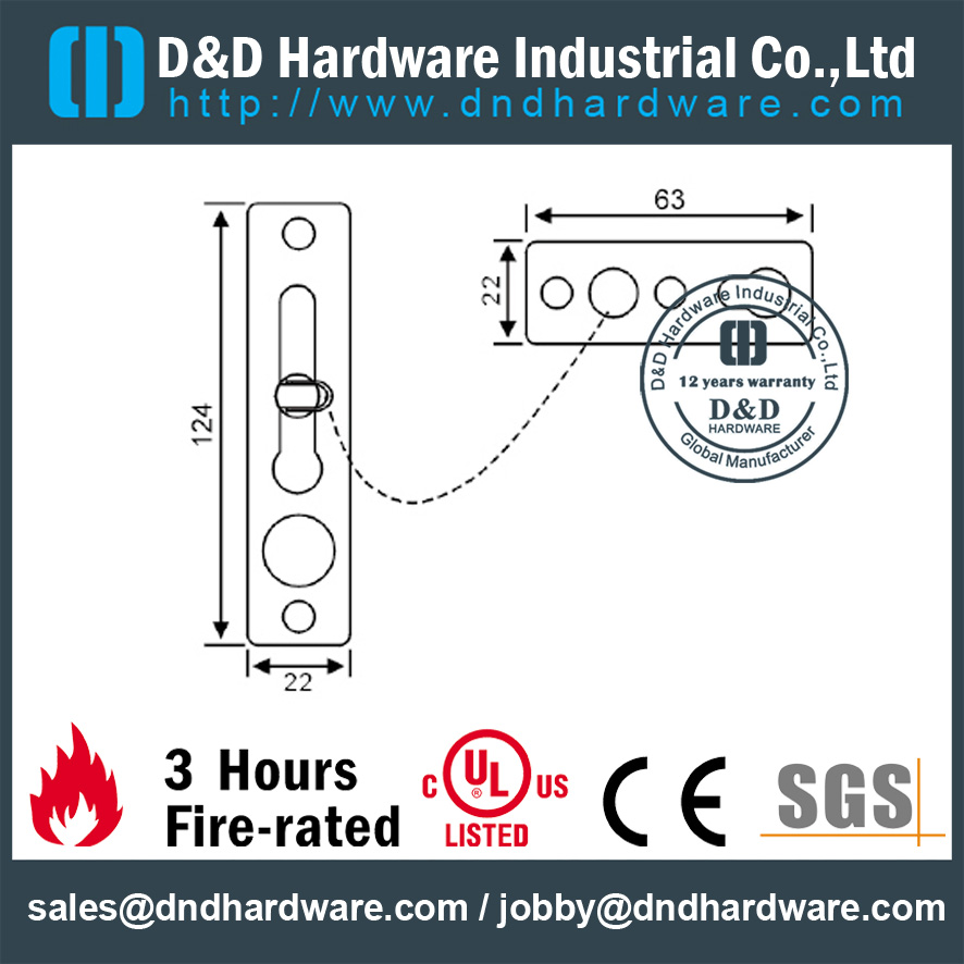锌合金防盗门栓 - DDDG010