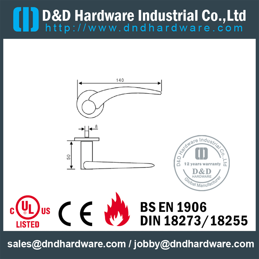 Aço inoxidável 316 requintado maçaneta da porta sólida para Swing Door- DDSH182