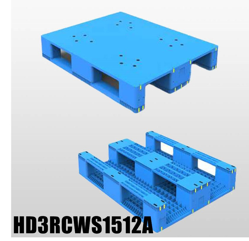 1500 * 1200 * 180 mm 3 paletas de plástico de plataforma cerrada