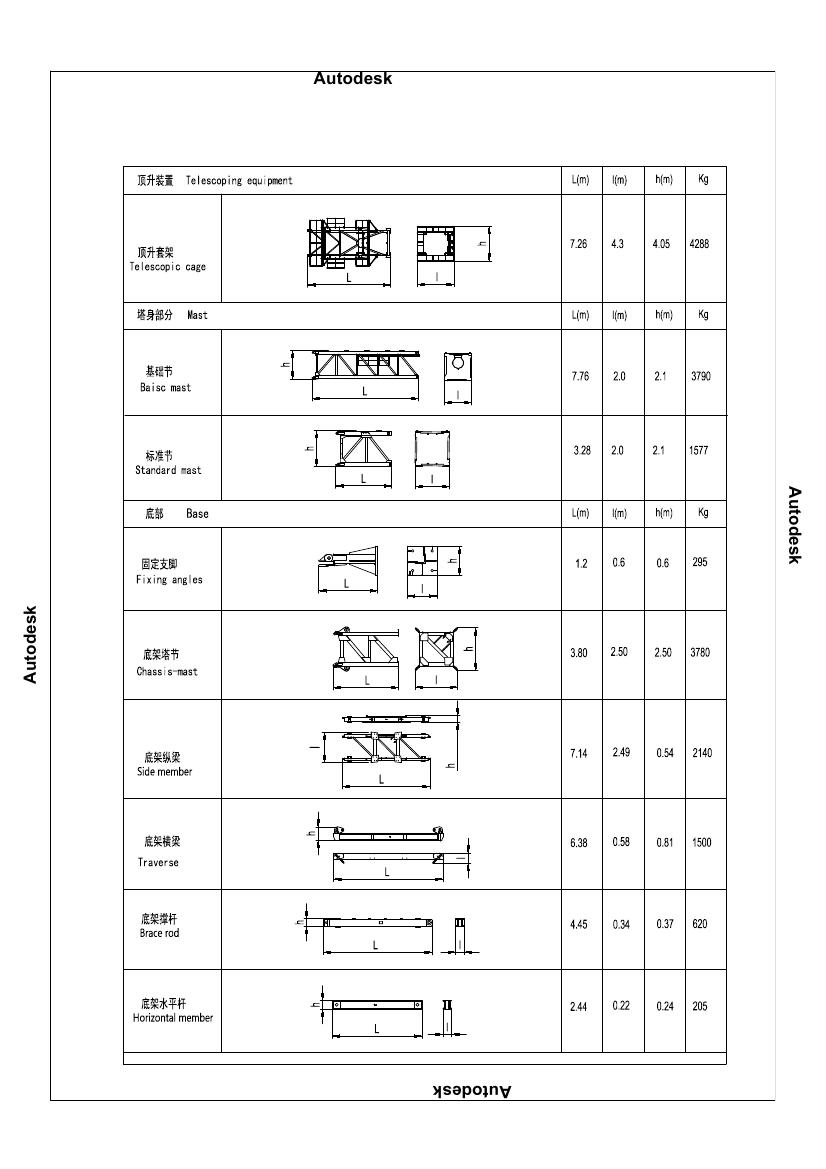 R70/15B裸照塔起重机