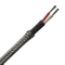 Fiberglass insulated parallel construction thermocouple wire & extension wire with metal overbraid - Single pair
