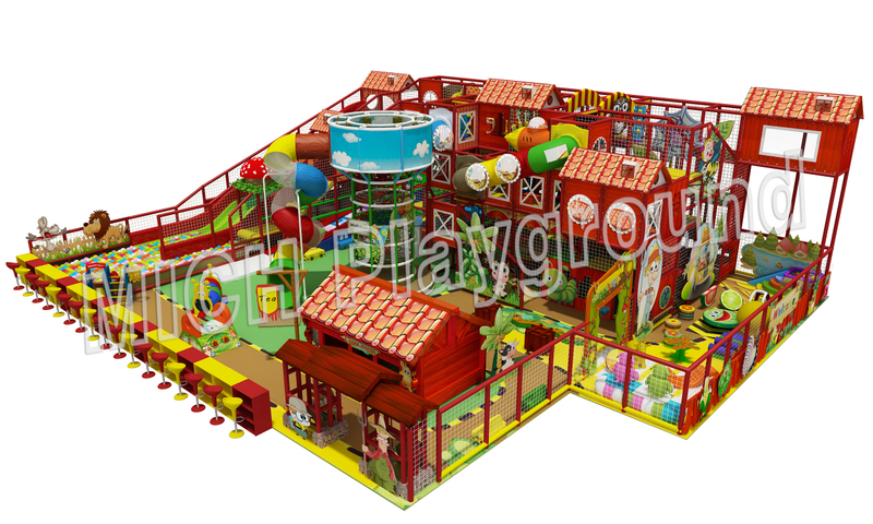 Anak bertema pertanian di dalam ruangan playhouse dalam ruangan